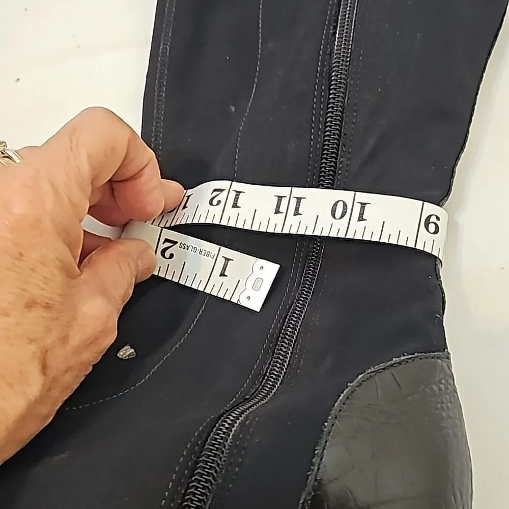 Donald Pliner Trike Tall Wedge Boots Size 8.5 Side Zip Black